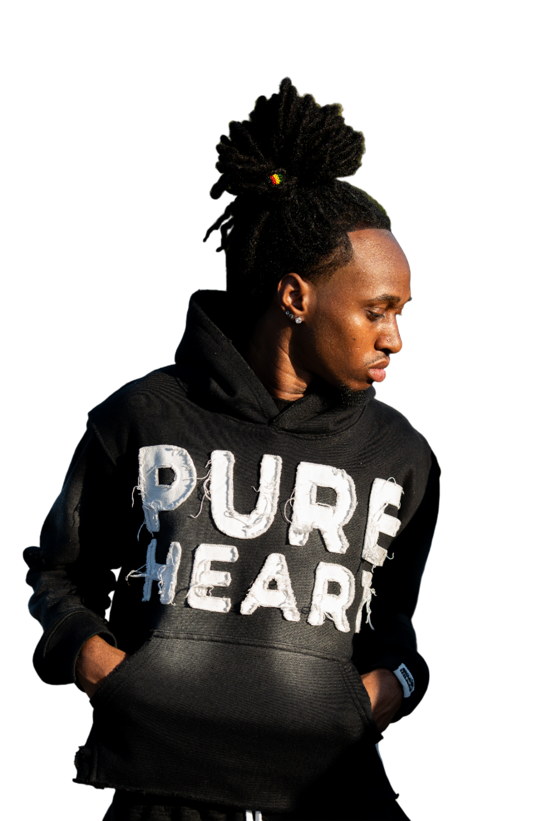 'Distressed' Hoodie Black