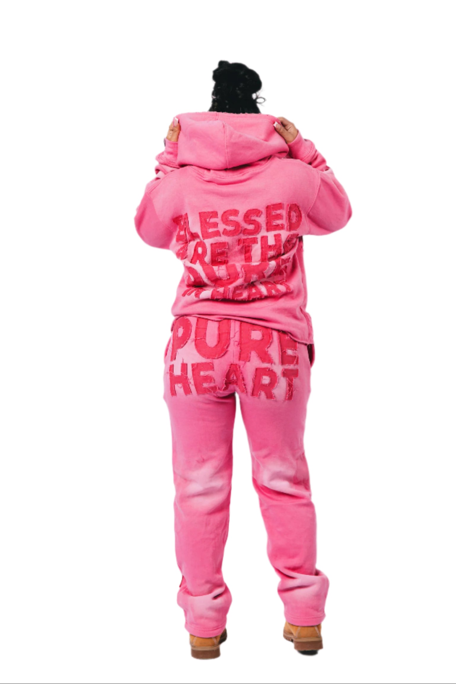 'Distressed' Women's Sweats Pink & Pink
