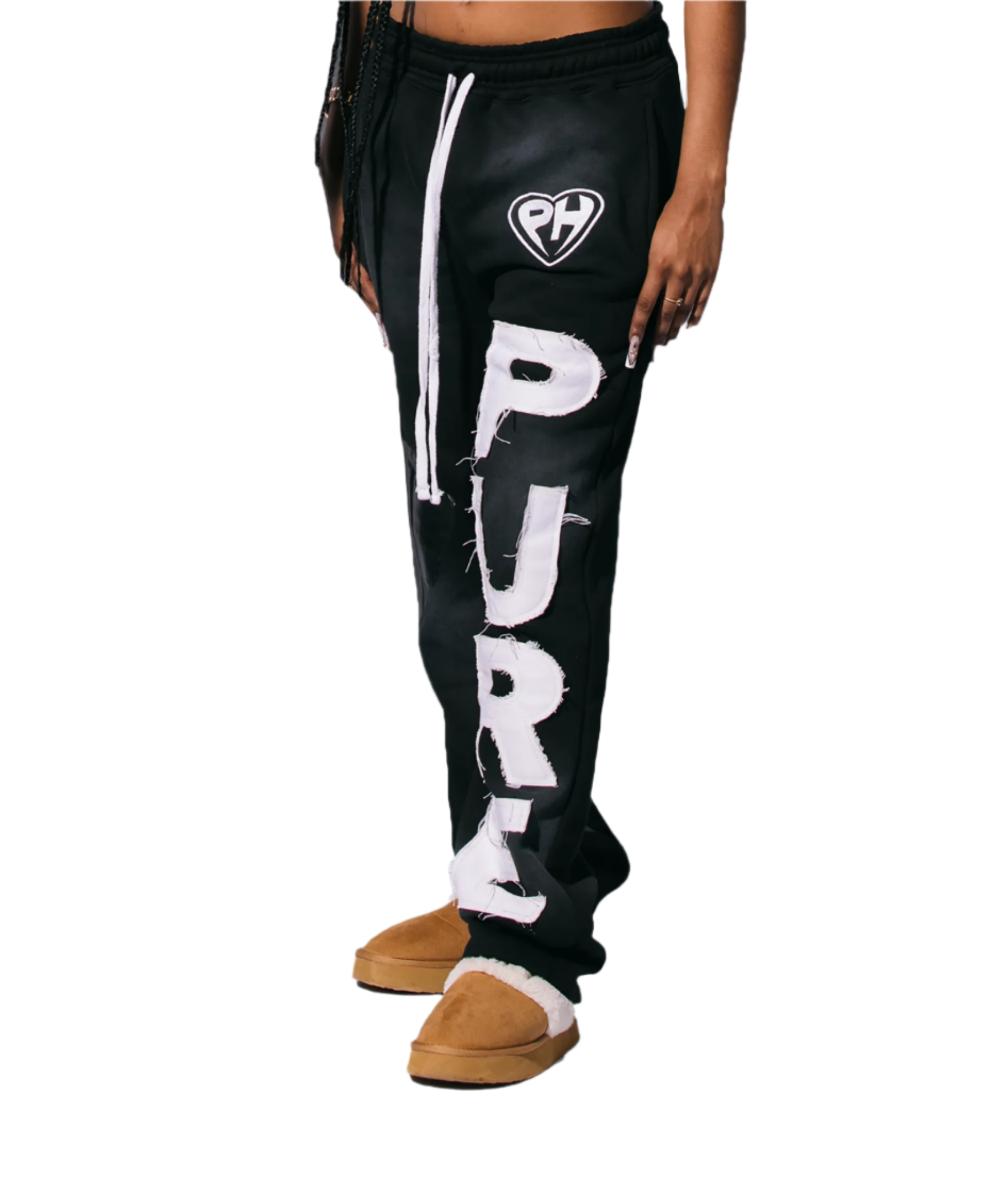 'Distressed' Women's Sweats Black