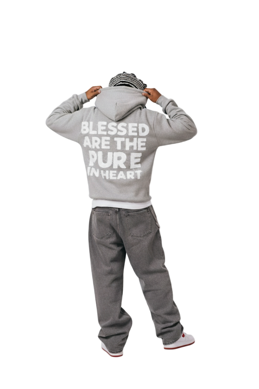 'Distressed' Hoodie Grey