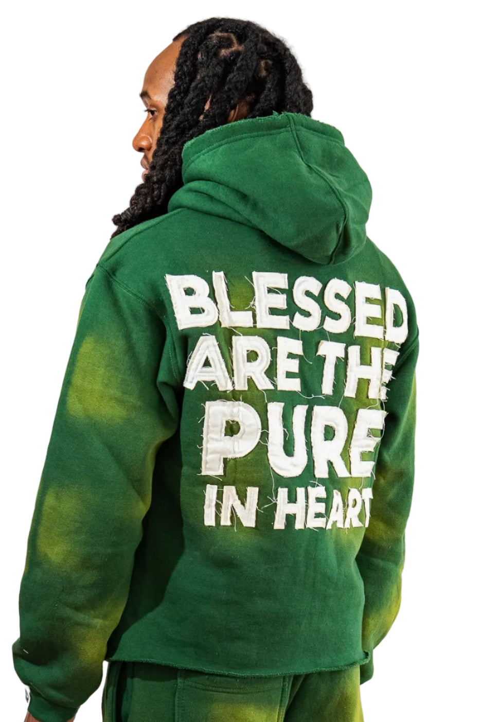 'Distressed' Hoodie Green