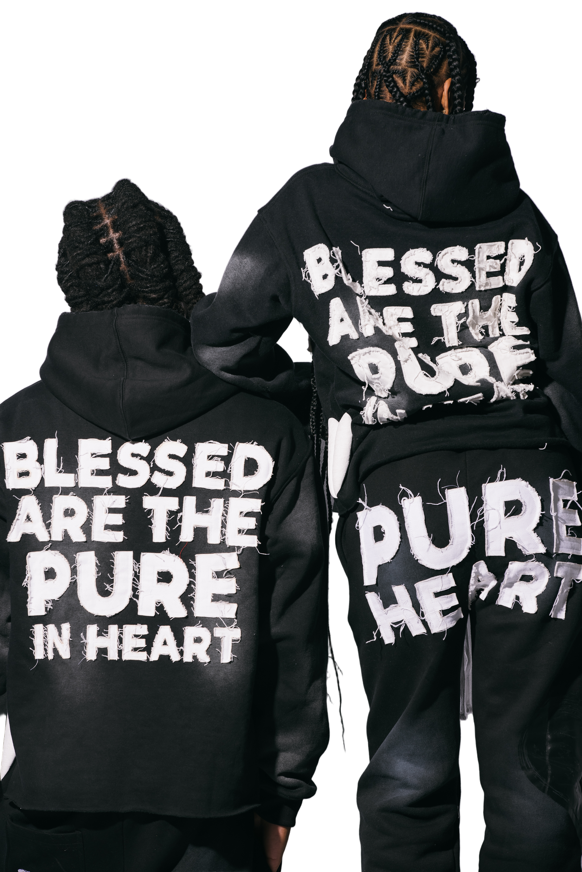 'Distressed' Sweatsuit Black